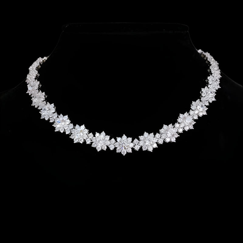 925 Silver High Carbon Diamond Sunflower Collarbone Chain