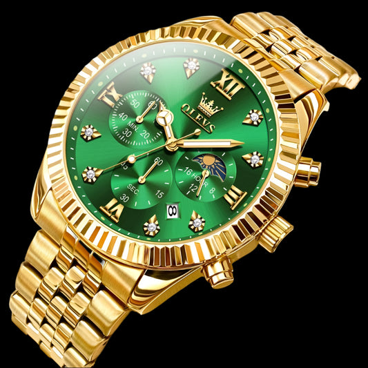 Men's Fashionable Golden Quartz Watch